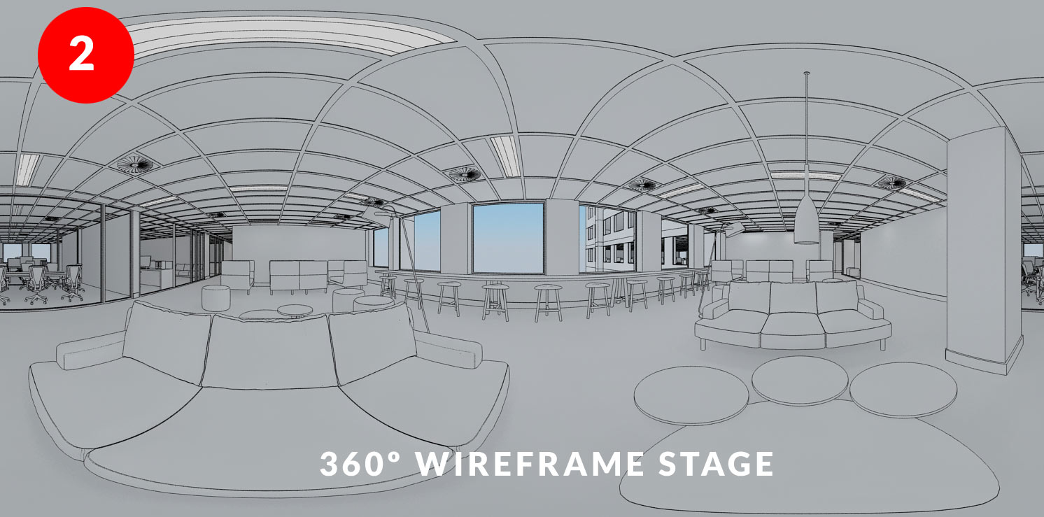 Step 2 - Wireframe checking image of Collaboration Hub Fitout